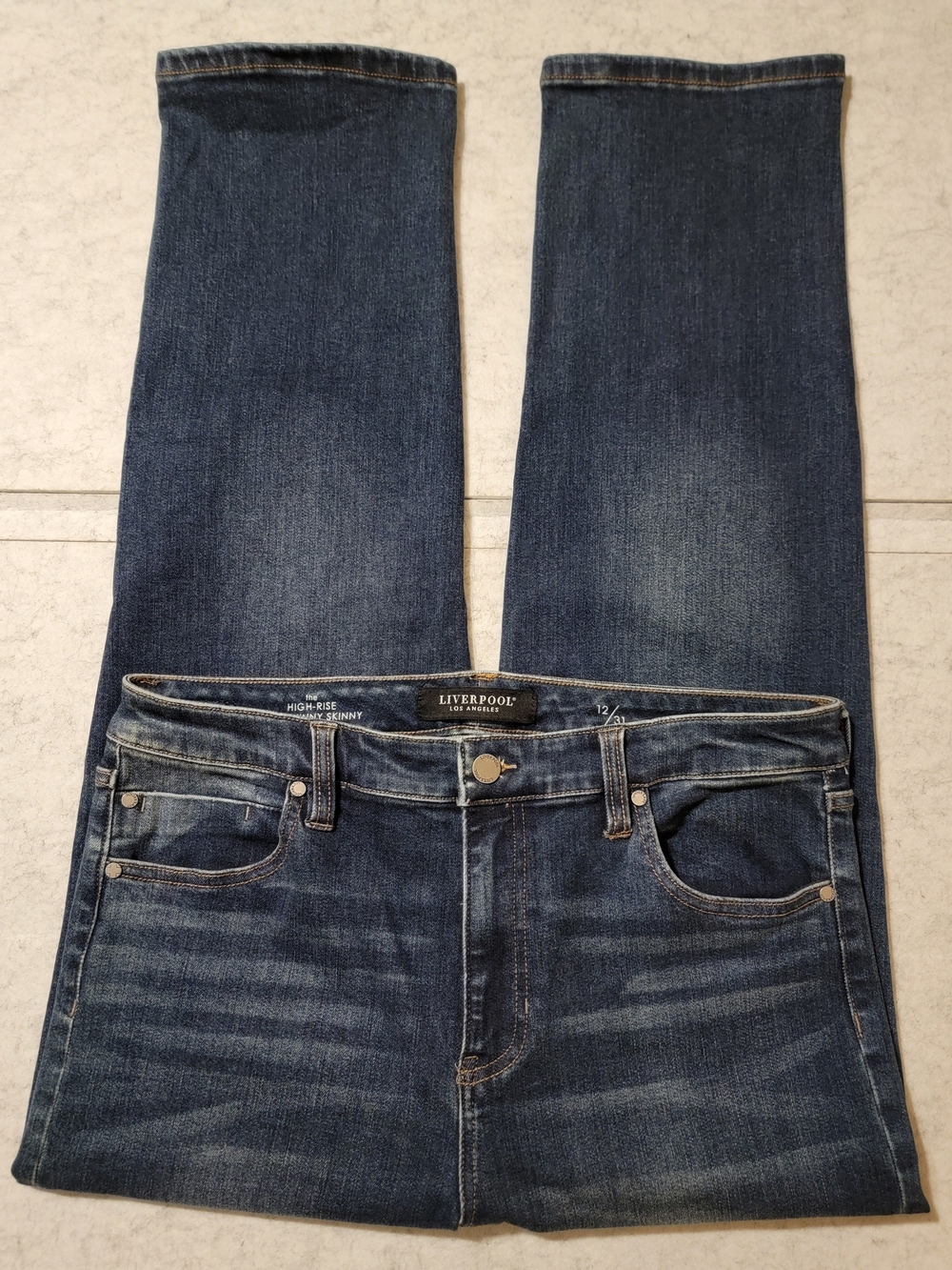 Liverpool Los Angeles The High-Rise Non-Skinny Skinny Jeans Dark Wash Size 12/31
